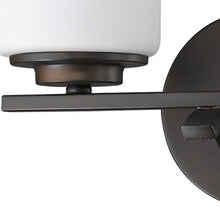 Load image into Gallery viewer, Two Light Bronze And Glass Wall Sconce - Bronze
