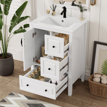 Load image into Gallery viewer, Retro Bathroom Vanity With Sink, Soft Closing Cabinet & Drawers