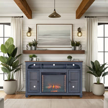 Load image into Gallery viewer, Fireplace TV Stand For TVs Up To 80" - Blue