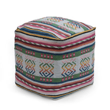 Load image into Gallery viewer, Inca - Handcrafted Peruvian Print Square Pouf Ottoman - Multicolor
