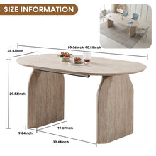 Load image into Gallery viewer, Oval Extendable Dining Table With Dual Pillar Design - Off White