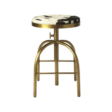 Load image into Gallery viewer, Swivel Backless Counter Height Bar Chair - Multicolor And Gold