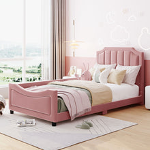 Load image into Gallery viewer, Upholstered Daybed With Classic Stripe Shaped Headboard
