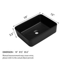 Load image into Gallery viewer, Modern European Design Ceramic Rectangular Vessel Bathroom Sink