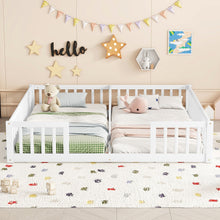 Load image into Gallery viewer, Double Floor Bed With Fence, Guardrails, Without Door