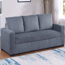Load image into Gallery viewer, Convertible Sleeper Sofa With Pull Out Bed, Upholstery, Square Arms - Dark Gray
