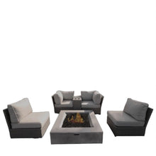 Load image into Gallery viewer, Contemporary Patio Seating Set With Fire Pit