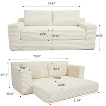 Load image into Gallery viewer, Convertible Loveseat Sofa Bed With Memory Foam & Steel Frame
