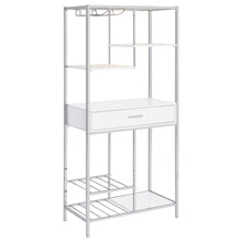 Load image into Gallery viewer, Draper - 5 Shelf LED Wine Cabinet With Pull Out Drawer - Gloss White