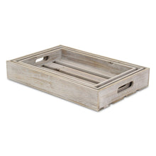 Load image into Gallery viewer, 19" Rectangular Wood Handmade Tray With Handles - Gray