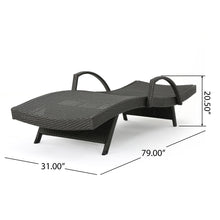 Load image into Gallery viewer, Salem - Contemporary Wicker Chaise Lounge With Arm, Weather Resistant