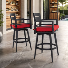 Load image into Gallery viewer, Outdoor Swivel Bar Chairs, 360 Degree Rotation, Ergonomic Backrest (Set of 2)