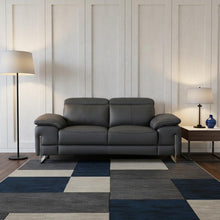Load image into Gallery viewer, Genuine Leather Love Seat - Gray / Silver