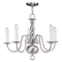Load image into Gallery viewer, 18'' Five-Light Dimmable Chandelier With Shades - Nickel