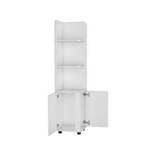 Load image into Gallery viewer, 62" Wood Corner Utility Cabinet With Two Doors - White