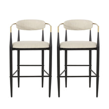 Load image into Gallery viewer, Upholstered Bar Stools With Backs For Kitchen Island (Set of 2)