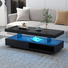 Load image into Gallery viewer, LED Coffee Table With 2 Drawers And Display Shelves