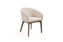Load image into Gallery viewer, Boucle Faux Leather Dining Arm Chair - Taupe / Brown
