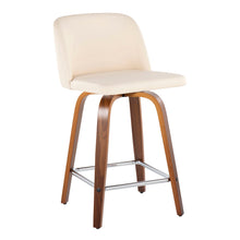 Load image into Gallery viewer, Toriano - Mid Century Modern Fixed Height Counter Stool With Swivel & Square Footrest (Set of 2)