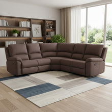 Load image into Gallery viewer, Polyester Blend Reclining U Shaped Three Piece Corner Sectional - Brown