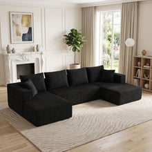 Load image into Gallery viewer, U-Shaped Modular Sectional Sofa With Double Chaise, Oversized Deep Seat For Living Room