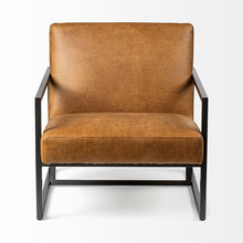 Load image into Gallery viewer, Faux Leather Distressed Arm Chair - Brown / Black