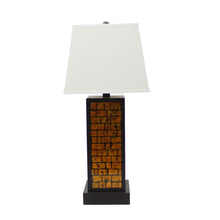 Load image into Gallery viewer, Metal Bedside Table Lamp With White Empire Shade - Black And Yellow