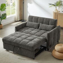 Load image into Gallery viewer, Loveseat Sofa Pull-Out Bed With Adjustable Backrest, 3 USB Ports And 2 Lumbar Pillows For Living Room