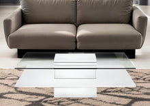 Load image into Gallery viewer, Glass Square Coffee Table With Shelf - White And Clear