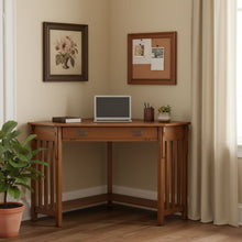 Load image into Gallery viewer, Mission Corner Computer Desk - Oak