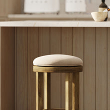Load image into Gallery viewer, Backless Swivel Stool With Upholstered Seat