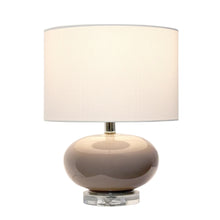 Load image into Gallery viewer, Round Table Lamp With Drum Shade - Gray