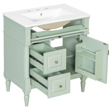 Load image into Gallery viewer, Modern Bathroom Vanity With Sink, Freestanding Cabinet With Flip Drawer & Adjustable Shelf