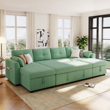 Load image into Gallery viewer, U-Shaped Sectional Sofa Bed With Storage And USB Ports