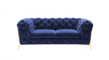 Load image into Gallery viewer, Glam Velvet And Gold Loveseat - Blue