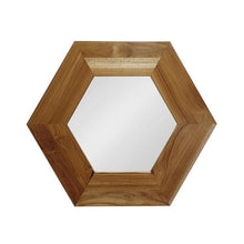 Load image into Gallery viewer, 19" Hexagon Solid Framed Accent Mirror - Natural