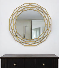 Load image into Gallery viewer, 35" Round Framed Accent Mirror - Gold