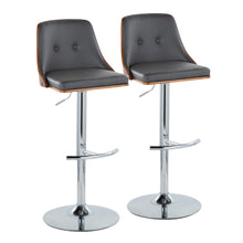 Load image into Gallery viewer, Gianna - Mid Century Modern Adjustable Barstool With Swivel With Rounded T Footrest (Set of 2)