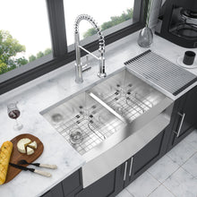 Load image into Gallery viewer, Farmhouse Double Bowl Sink With 50/50 Layout