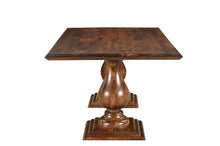 Load image into Gallery viewer, 75" Wood Double Pedestal Base Dining Table - Dark Brown
