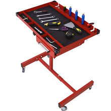 Load image into Gallery viewer, Adjustable Tear Down Work Table With Drawer For Garages, Repair Shops, And Diy, Portable, (4) 2.5" Swivel Casters, 220 Pound Capacity, Rubber Corners, Heavy Duty Steel
