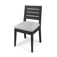 Load image into Gallery viewer, Patio Armless Dining Chair With Laid Back Slat Panel Design - Light Gray
