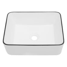 Load image into Gallery viewer, Modern European Style Ceramic Rectangular Vessel Bathroom Sink