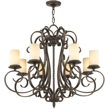 Load image into Gallery viewer, 32" Eight Light Metal Dimmable Chandelier With Shades - Bronze