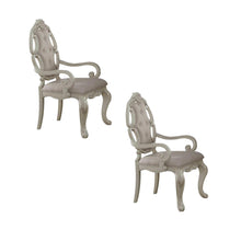 Load image into Gallery viewer, Tufted Fabric Solid Wood Dining Arm Chairs (Set of 2) - Gray