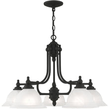 Load image into Gallery viewer, 18" Five Light Metal Dimmable Chandelier With Shades - Black