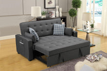 Load image into Gallery viewer, William - Sleeper Sofa With 2 USB Charging Ports And 4 Accent Pillows - Gray