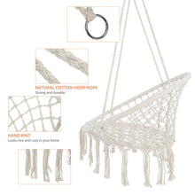 Load image into Gallery viewer, Macrame Hanging Hammock Chair, Rope Swing For Indoor And Outdoor Use