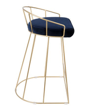Load image into Gallery viewer, Canary - Contemporary / Glam Counter Stool (Set of 2) - Gold / Blue