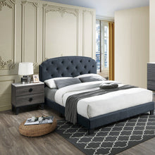 Load image into Gallery viewer, Button Tufted Bed With Nailhead Trim